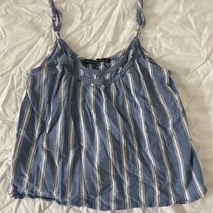 abercrombie & fitch blue/white striped tank, size XS